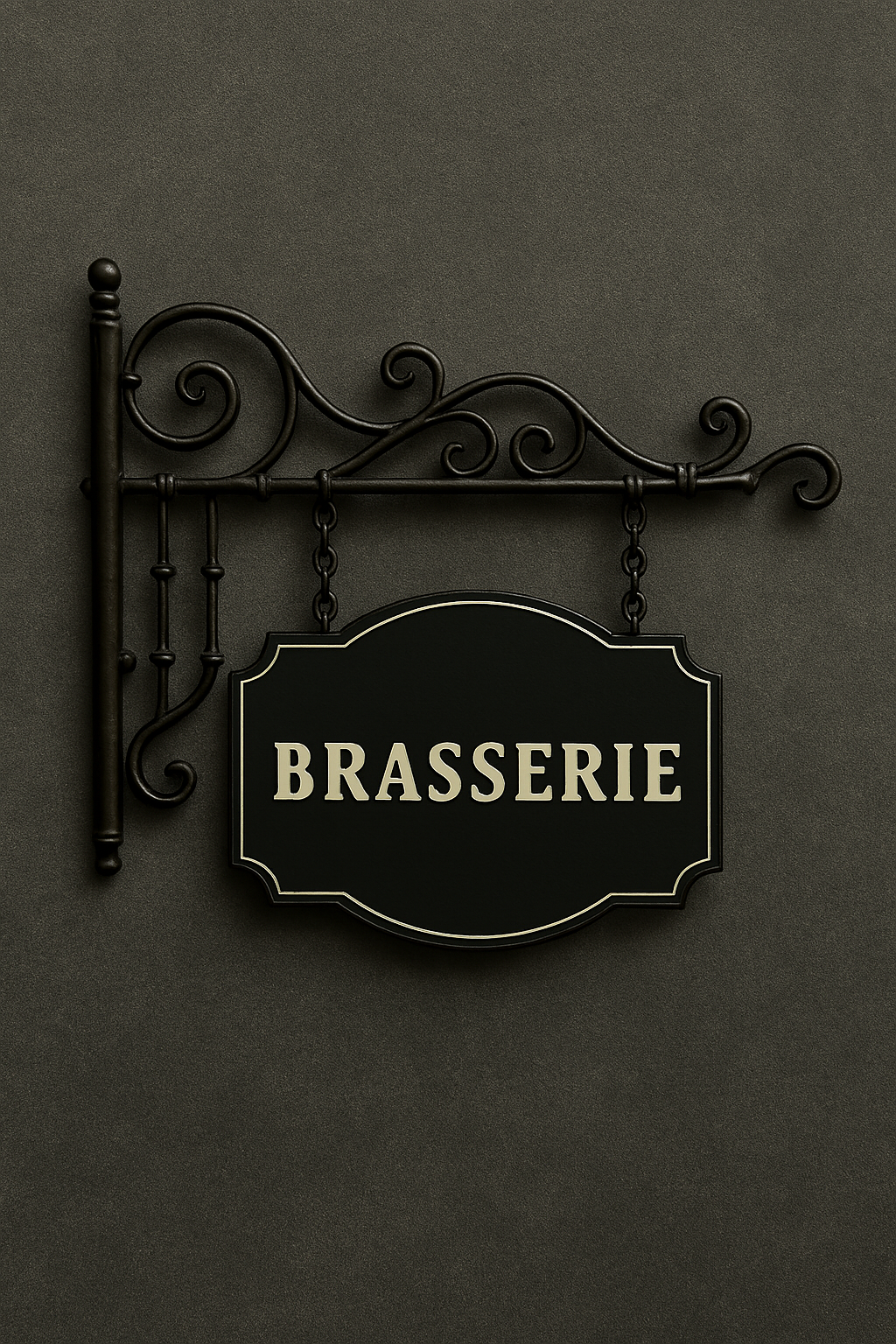 Enseigne drapeau fer forgé pour brasserie